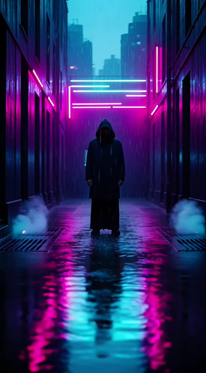 Generated neon noir alley video example